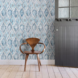 Brewster Home Fashions Advantage Geo 2809-Sh01104 Blue Wallpaper