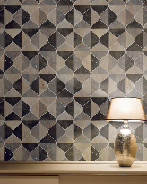 Candice Olson Burlwood Ogee Black/Taupe/Grey Wallpaper