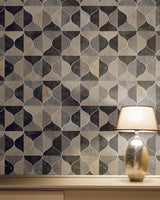 Candice Olson Burlwood Ogee Black/Taupe/Grey Wallpaper