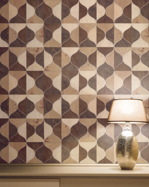 Candice Olson Burlwood Ogee Warm Neutral Wallpaper