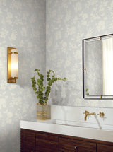 Candice Olson Flutter Vine White Wallpaper