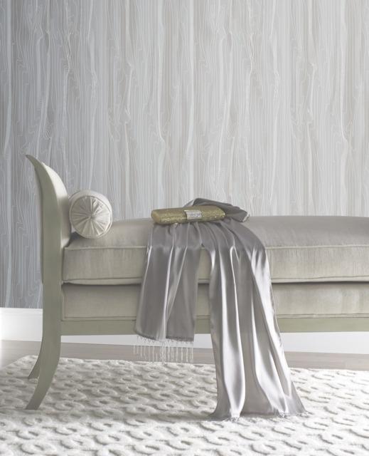 Candice Olson Fantasy Faux Bois Grey/White Wallpaper