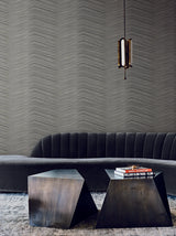 Candice Olson Glistening Chevron Charcoal Wallpaper