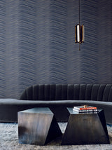Candice Olson Glistening Chevron Navy Wallpaper