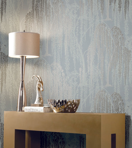 Candice Olson Willow Glow Smokey Blue Wallpaper