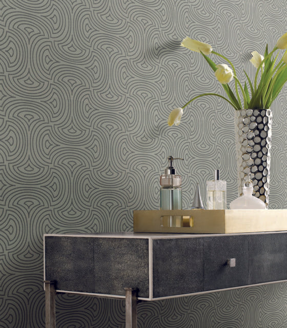 Candice Olson Hourglass Silver Wallpaper