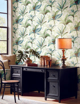 York Summerhouse Peacock Blue/Green Wallpaper