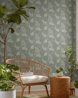 York Vinca Eucalyptus Green Wallpaper