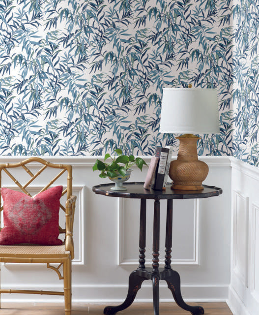 York Willow Grove Sky Blue Wallpaper