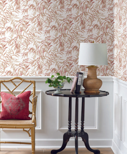 York Willow Grove Clay Pink Wallpaper
