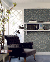 York Jasmine Charcoal Grey/Beige Wallpaper