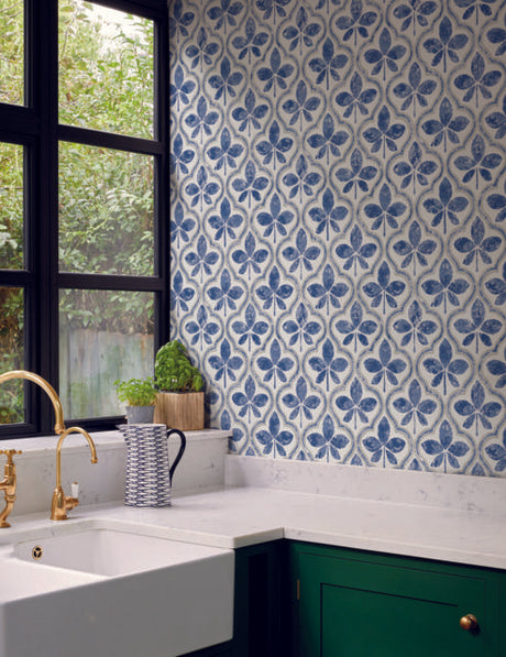 York Sevilla Cobalt Blue Wallpaper