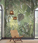 York Greenery Mural Cotton Wall Mural Green Wallpaper