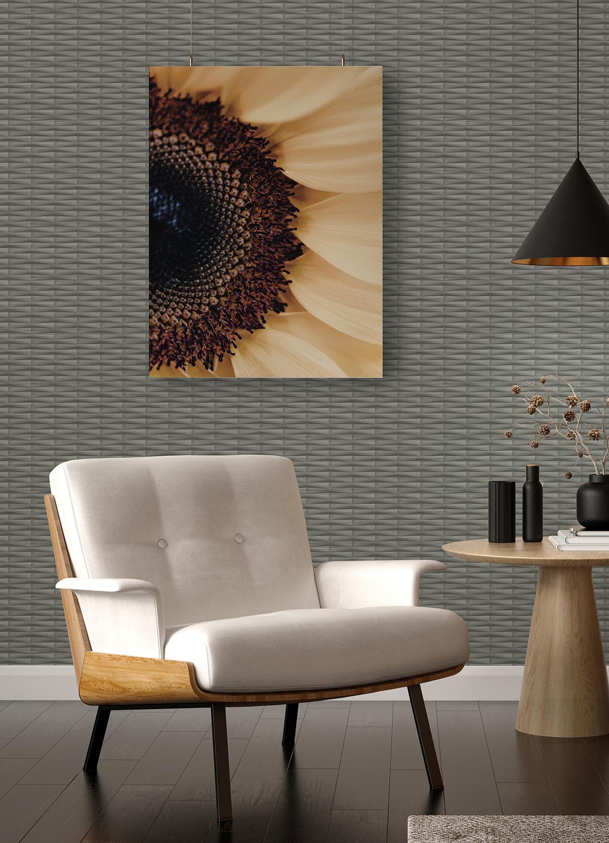 A-Street Prints Gator Slate Geometric Stripe Wallpaper