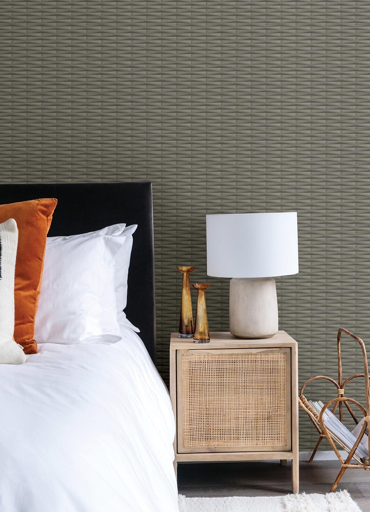 A-Street Prints Gator Brown Geometric Stripe Wallpaper