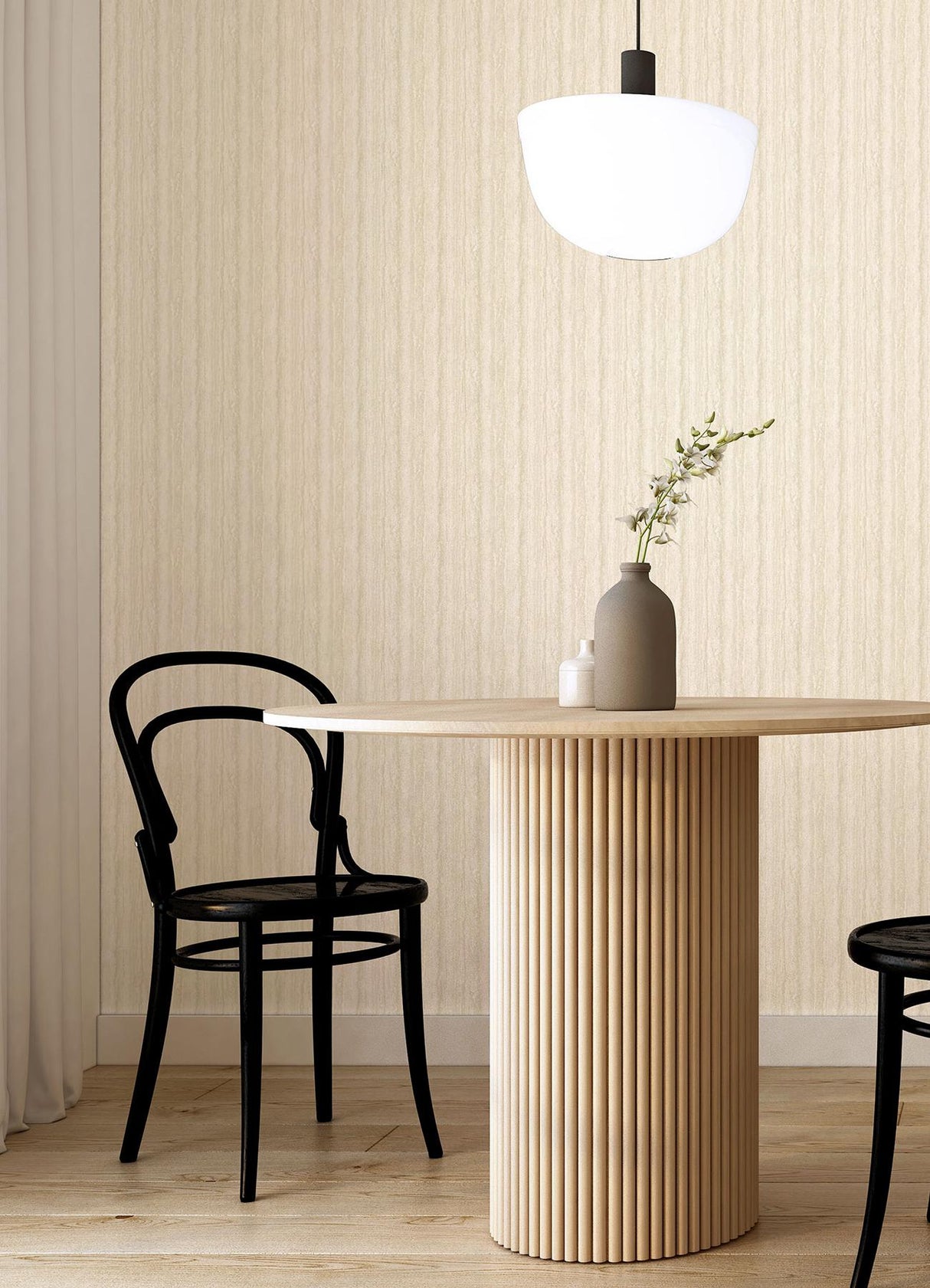 A-Street Prints Hilton Cream Marbled Paper Wallpaper