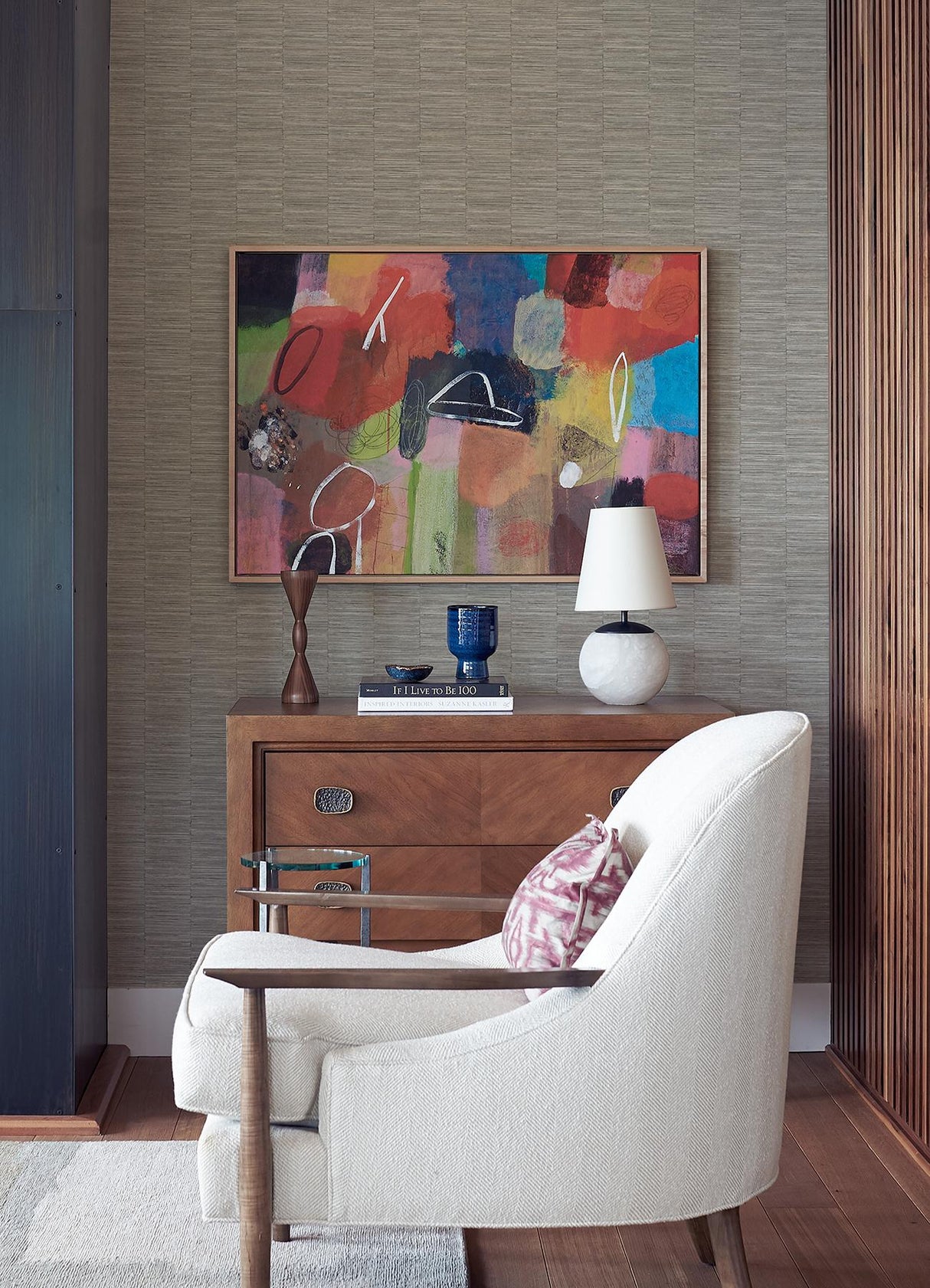 A-Street Prints Inlay Geometrics Charcoal Wallpaper