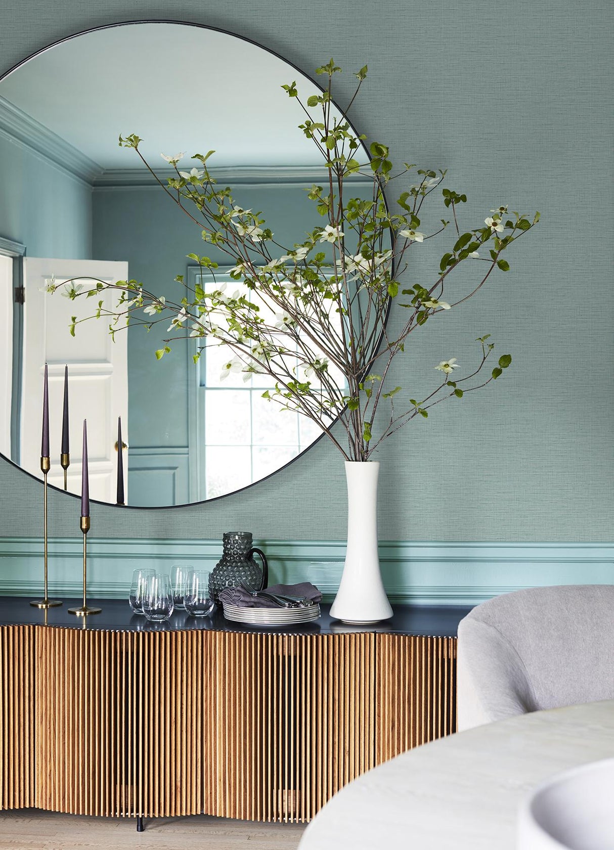 A-Street Prints Salamander Light Blue Woven Wallpaper