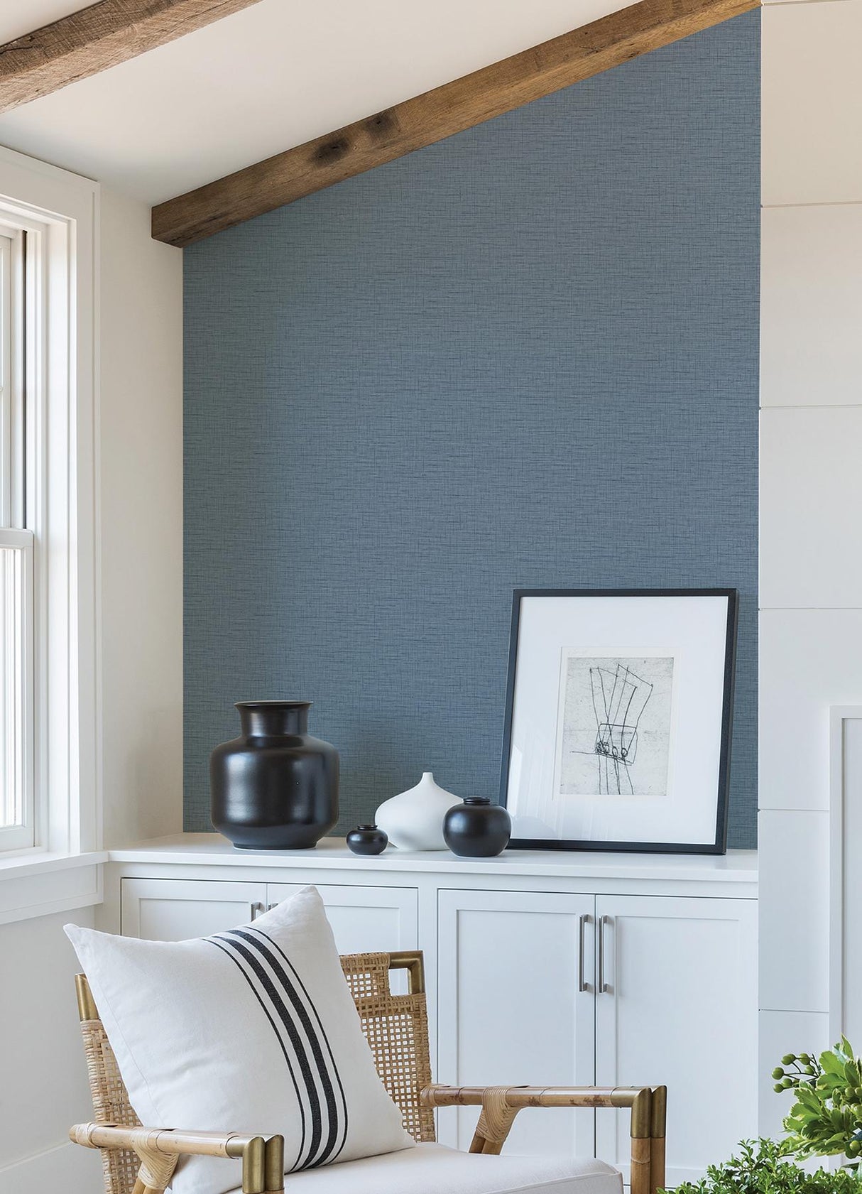 A-Street Prints Salamander Blue Woven Wallpaper