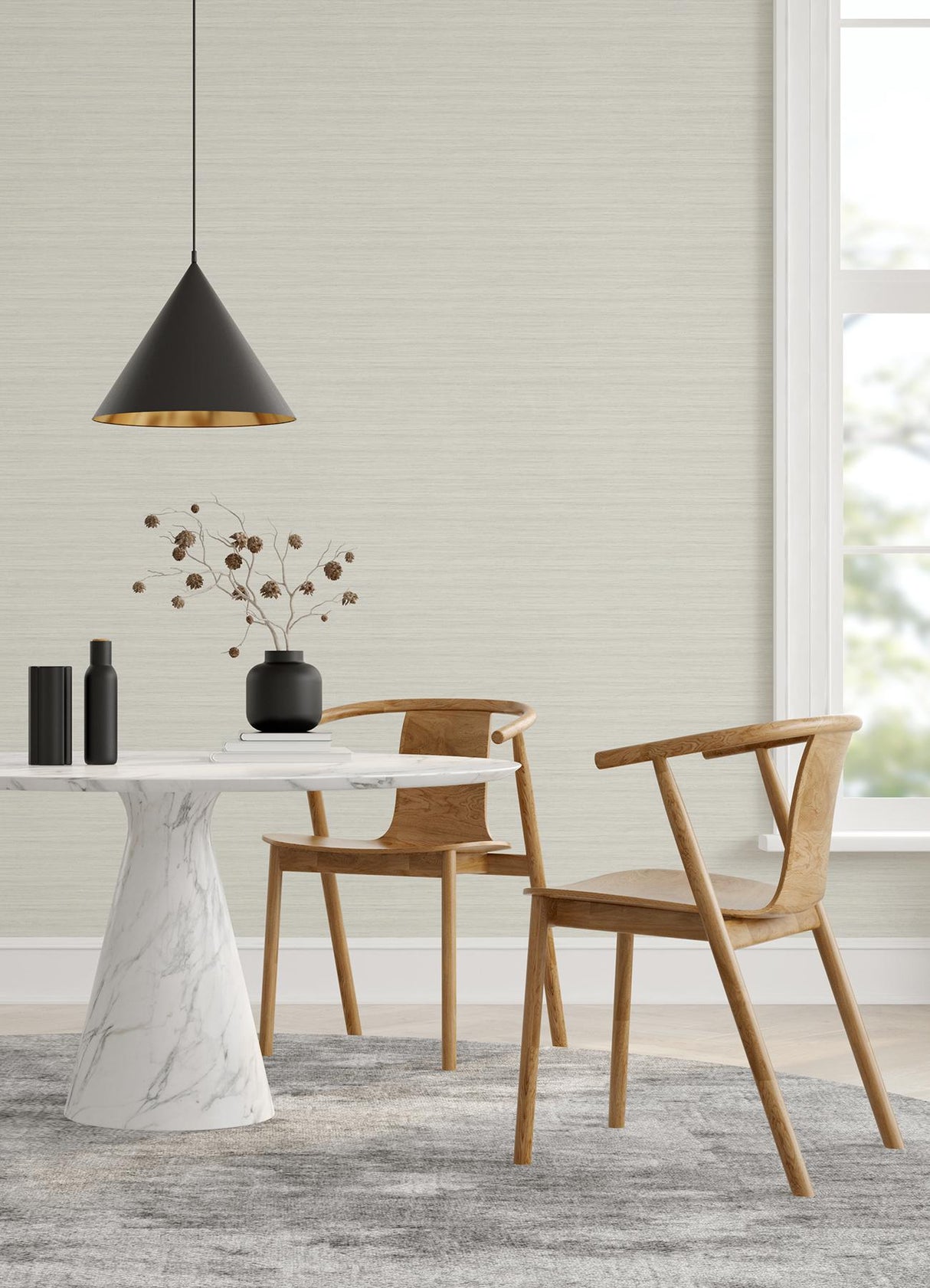 A-Street Prints Shantung White Silk Wallpaper