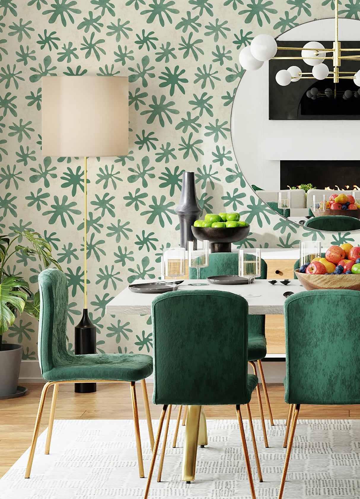 Brewster Home Fashions Alja Horvat Alja Horvat Nuwallpaper Flowers Green Wallpaper