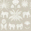 A-Street Prints Bazaar Light Grey Elephant Oasis Wallpaper
