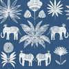 A-Street Prints Bazaar Blue Elephant Oasis Wallpaper