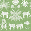 A-Street Prints Bazaar Green Elephant Oasis Wallpaper