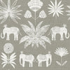 A-Street Prints Bazaar Grey Elephant Oasis Wallpaper
