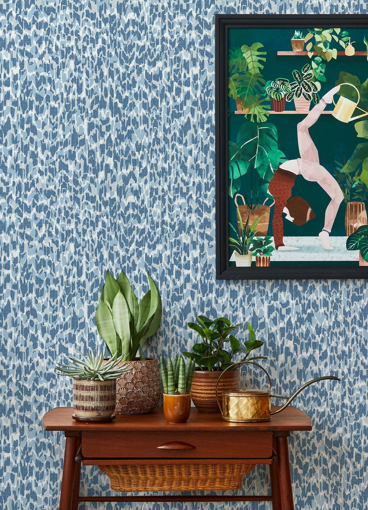 A-Street Prints Flavia Blue Animal Print Wallpaper