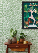 A-Street Prints Flavia Green Animal Print Wallpaper