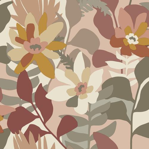 A-Street Prints Seychelles Botanical Rose Wallpaper