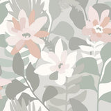 A-Street Prints Seychelles Botanical Grey Wallpaper