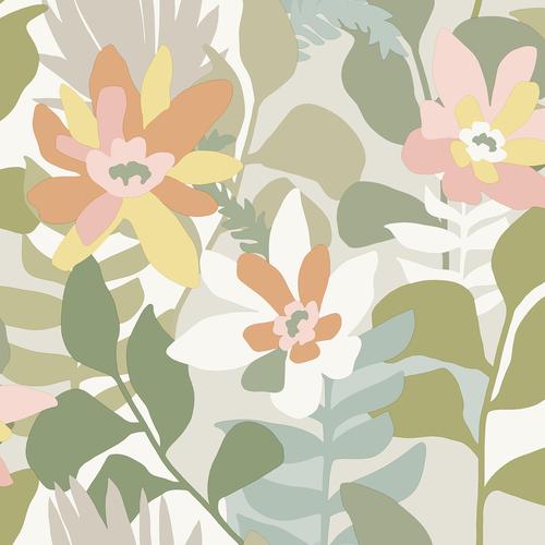 A-Street Prints Seychelles Botanical Taupe Wallpaper