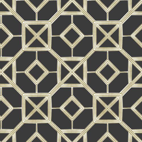 A-Street Prints Livia Black Trellis Wallpaper