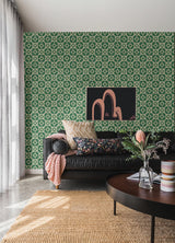 A-Street Prints Livia Green Trellis Wallpaper