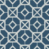 A-Street Prints Livia Dark Blue Trellis Wallpaper