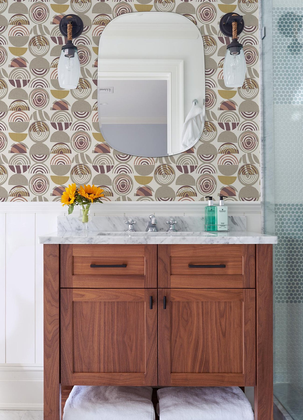 A-Street Prints Mahe Plum Mod Geometric Wallpaper