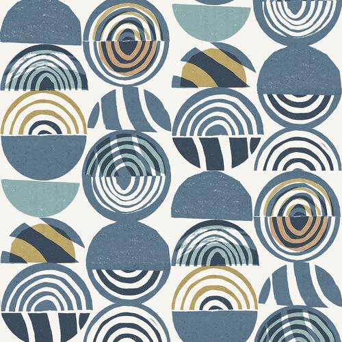 A-Street Prints Mahe Blue Mod Geometric Wallpaper