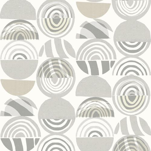 A-Street Prints Mahe Light Grey Mod Geometric Wallpaper