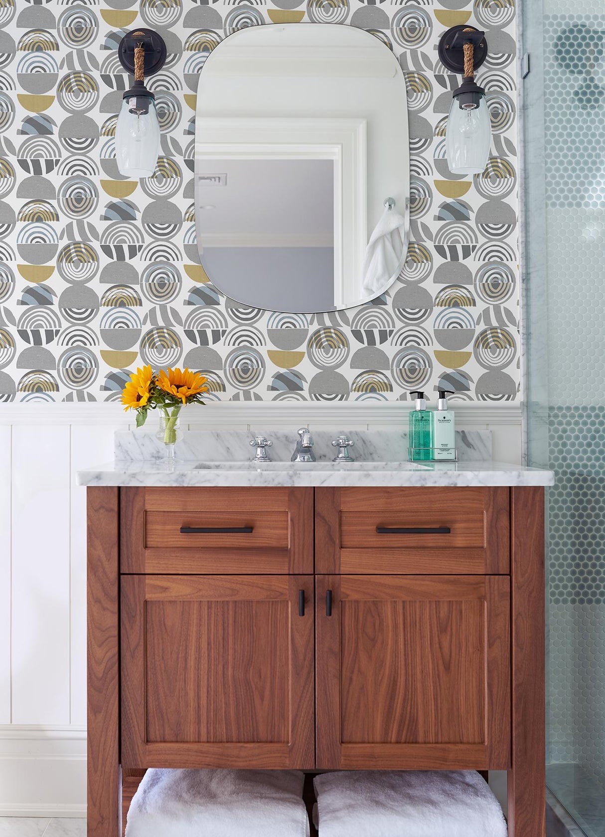 A-Street Prints Mahe Grey Mod Geometric Wallpaper