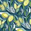 A-Street Prints Meyer Blue Citrus Wallpaper