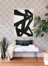 A-Street Prints Palmier Grey Lotus Fan Wallpaper