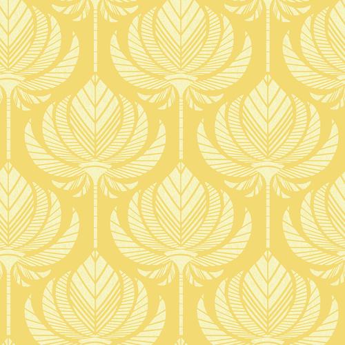 A-Street Prints Palmier Yellow Lotus Fan Wallpaper