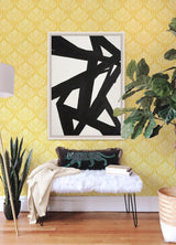 A-Street Prints Palmier Yellow Lotus Fan Wallpaper