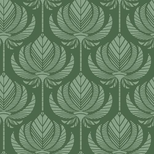 A-Street Prints Palmier Green Lotus Fan Wallpaper