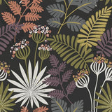 A-Street Prints Seychelles Botanical Black Wallpaper