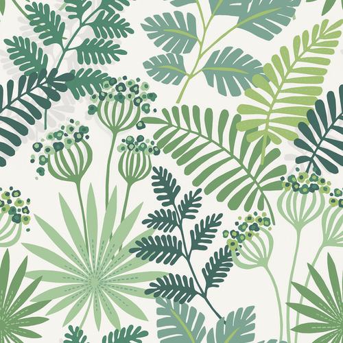 A-Street Prints Praslin Green Botanical Wallpaper