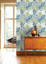 A-Street Prints Seychelles Botanical Sky Blue Wallpaper
