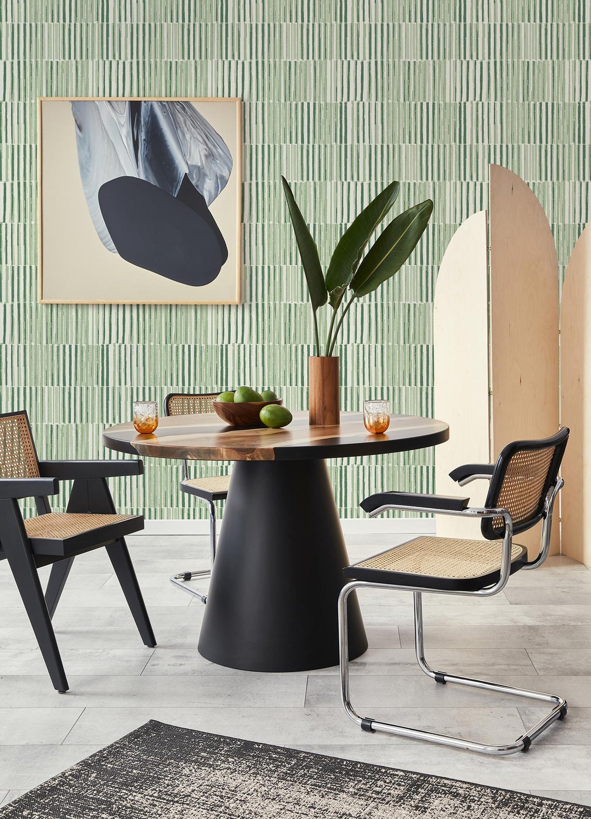 A-Street Prints Sabah Green Stripe Wallpaper